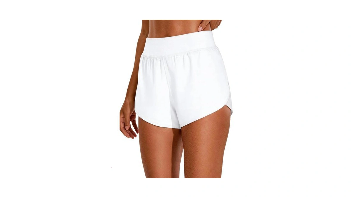 Ezrun Women's 3" High Waisted Athletic Shorts For Running White