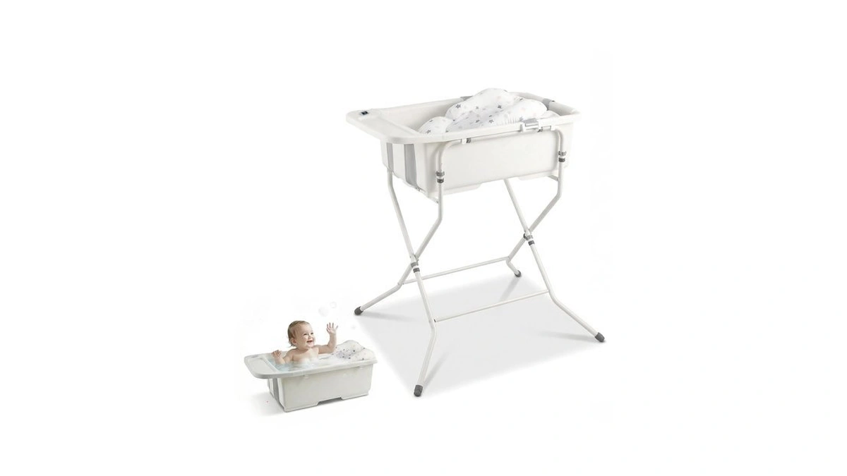 Dzmdip Baby Bathtub With Stand,collapsible Infant Bath Tub