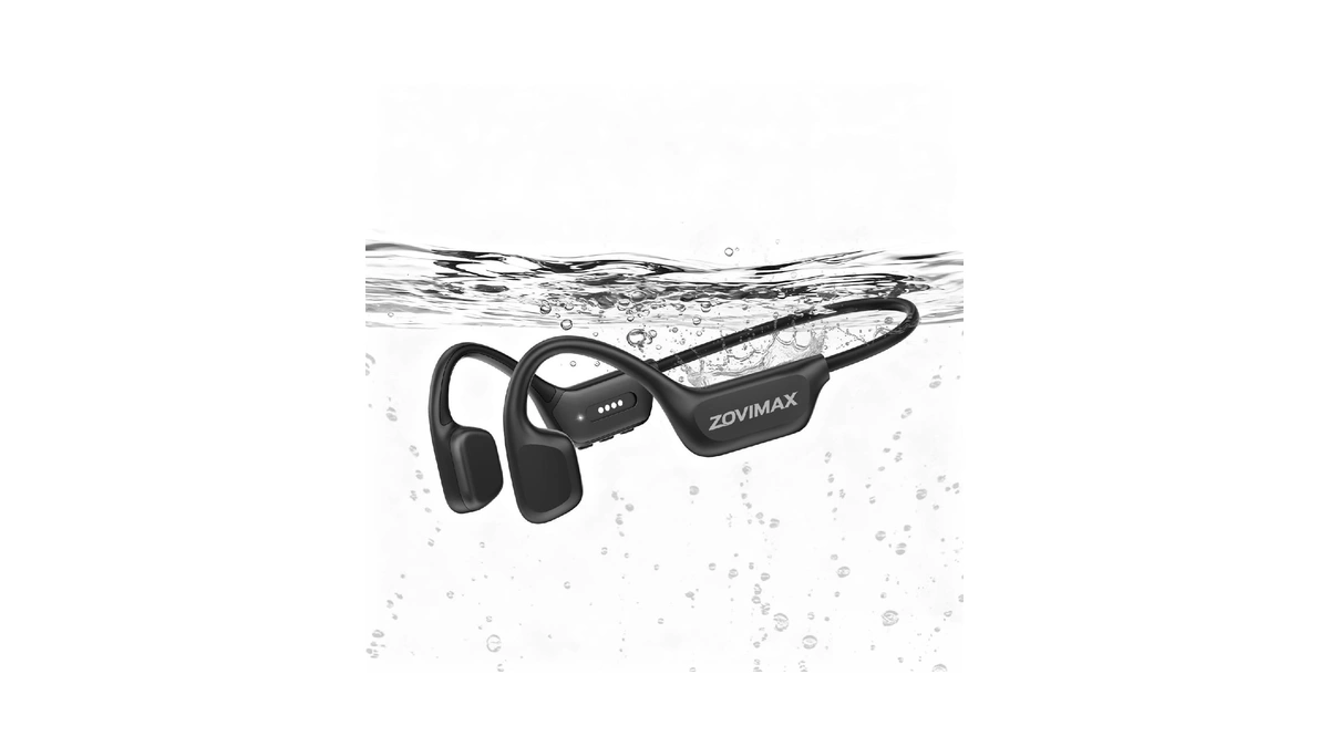 Bone Conduction Headphones, Swimming Headphones, Open Ear Headphones, Black