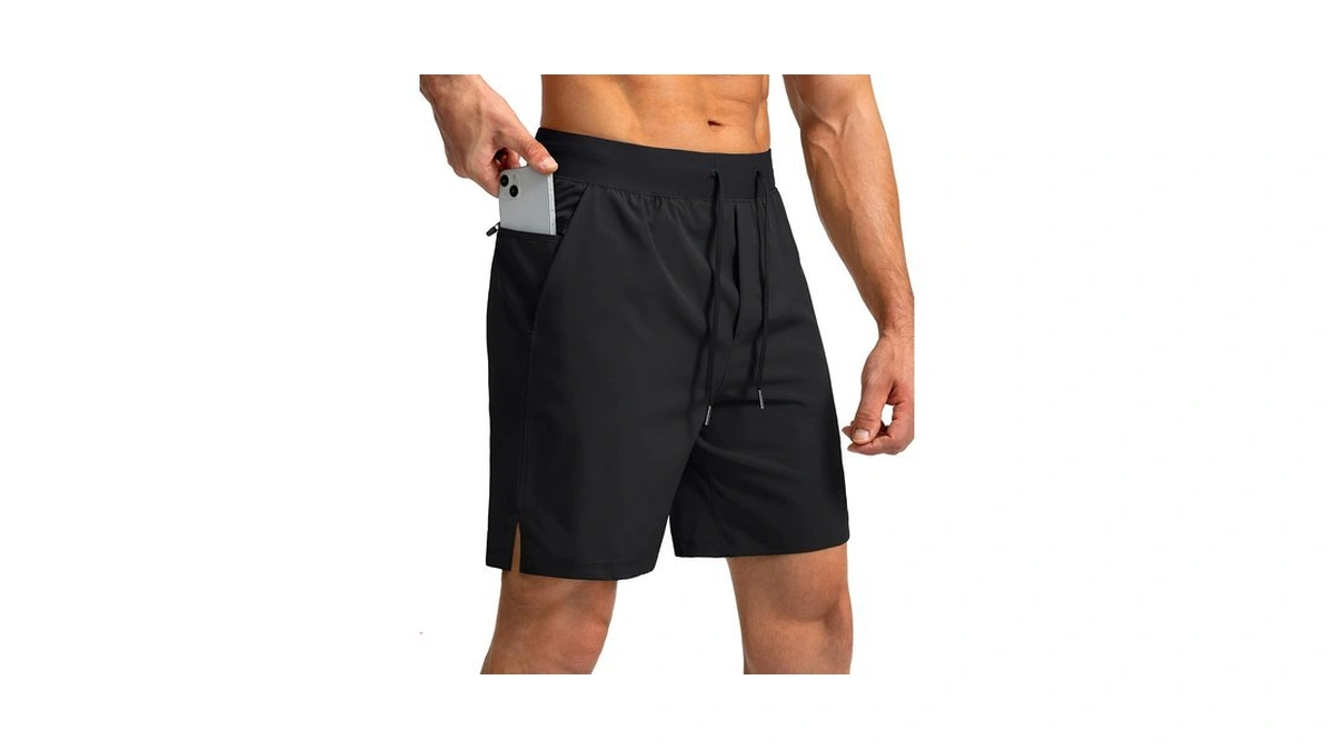 Soothfeel Men's Athletic Running Shorts With Zipper Pockets 7" Workout