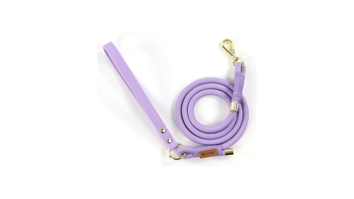 Wisedog Rope Dog Leash, 5ft, Lilac