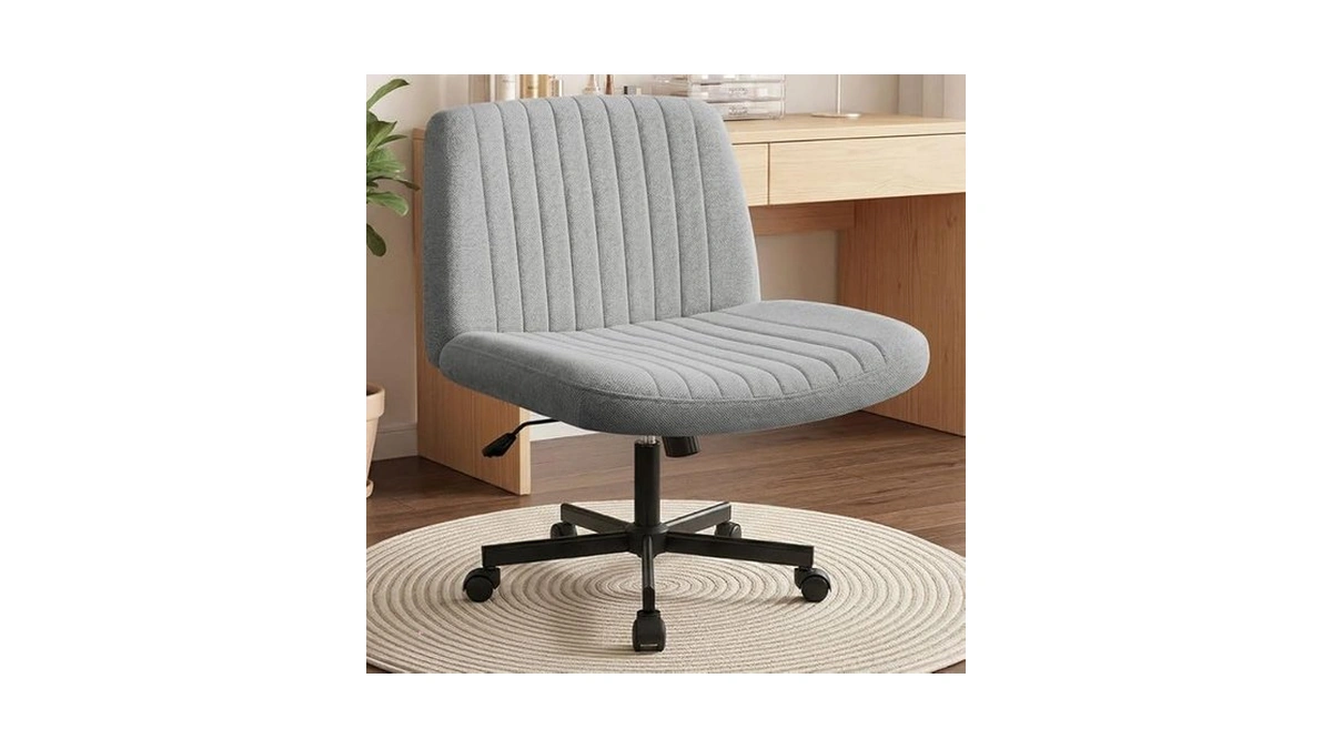 Orange Factory Criss Cross Chair, Wide Fabric Vanity Desk Seat,