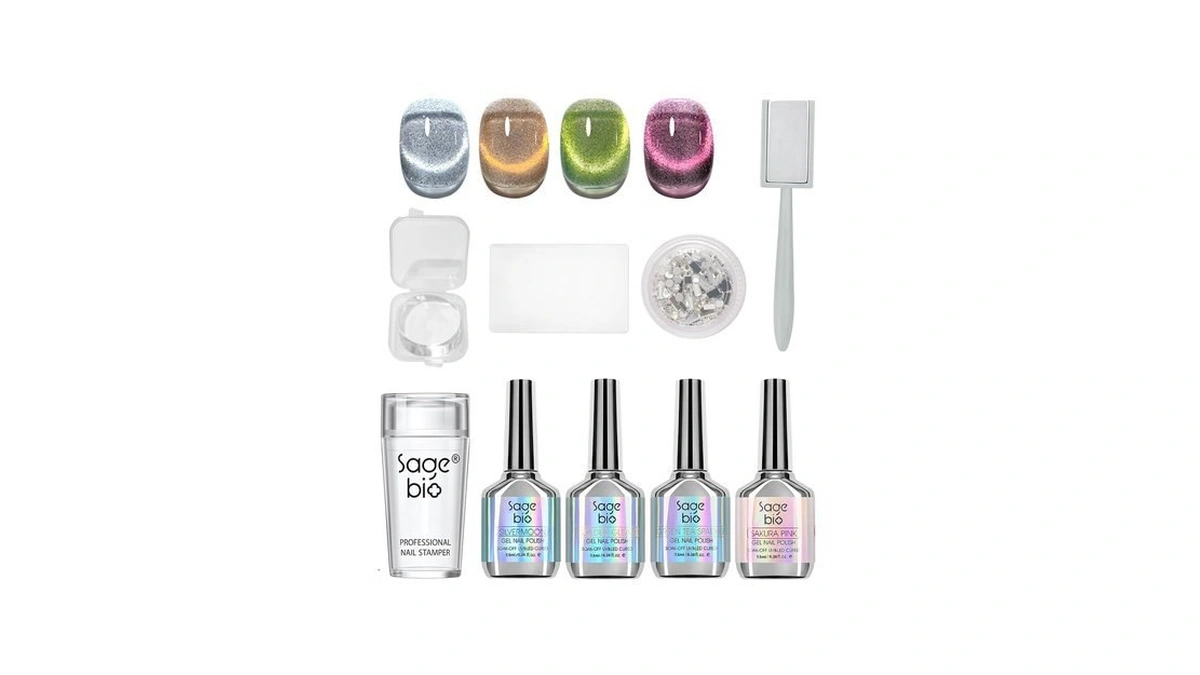 Sagebio Cat Eye Gel Nail Polish Set With Strong Magnet