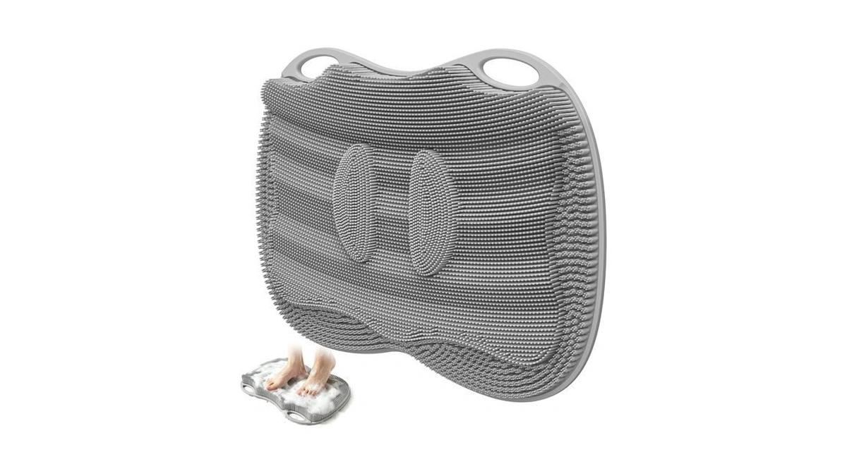 Mabnuby Shower Foot Scrubber Mat In Shower, Xl Silicone 3d