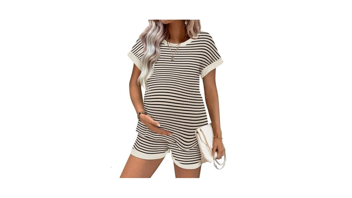 Ekouaer Maternity Pajamas Piece Outfits Waffl...
