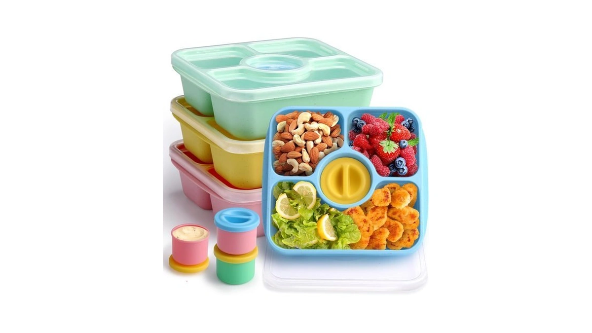Bento Snack Box Containers For Adults Kids, 4 Pack Lunchable