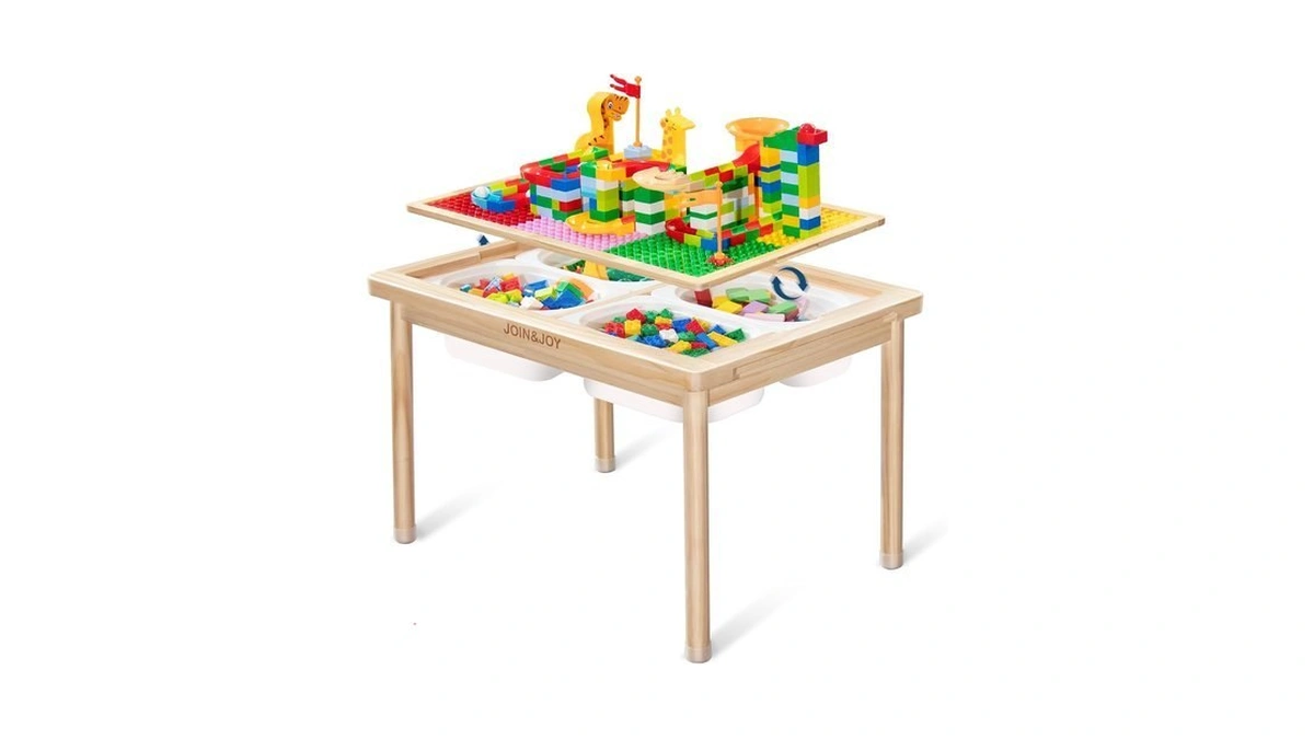 28" Kids Activity Table, Compatible With Lego & Duplo Bricks