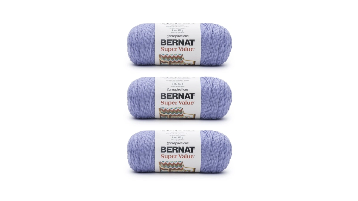 Bernat Super Value Wisteria Yarn - 3 Pack Of 198g/7oz