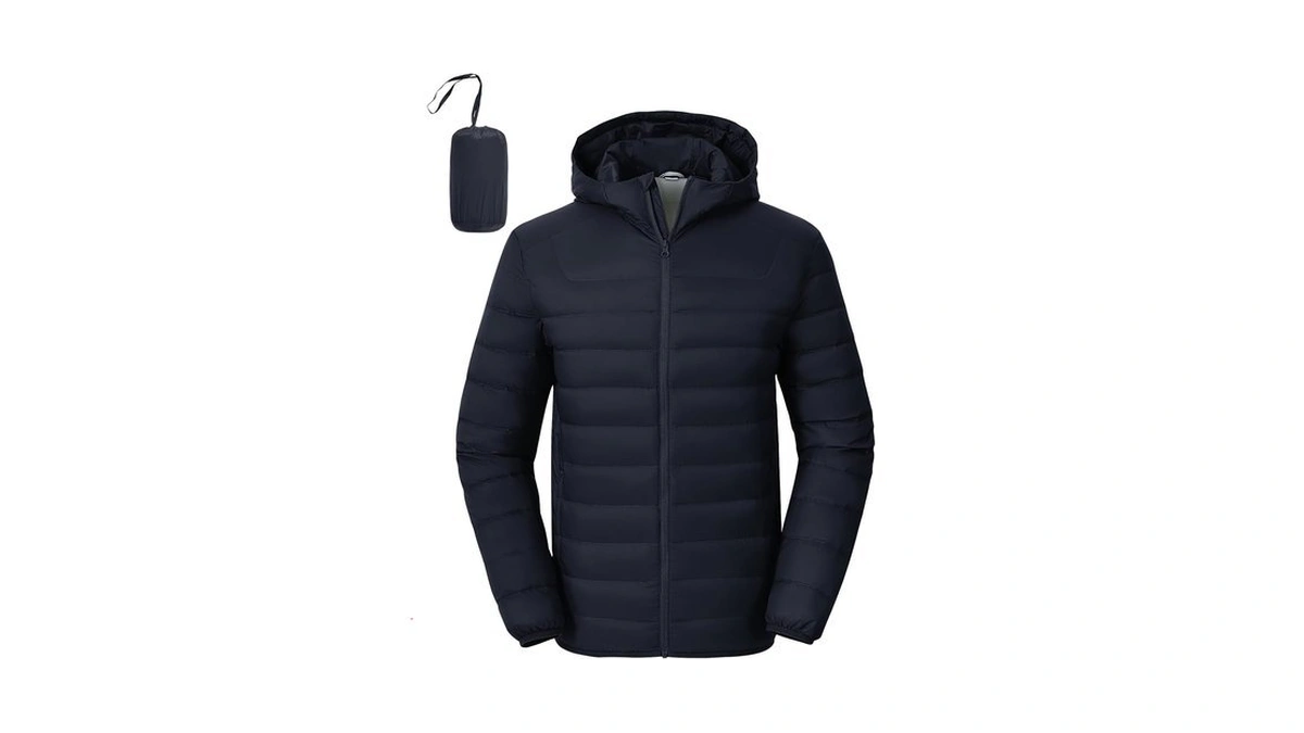 Rdruko Men's Down Puffer Jacket With Hood Packable Lightweight Puffy