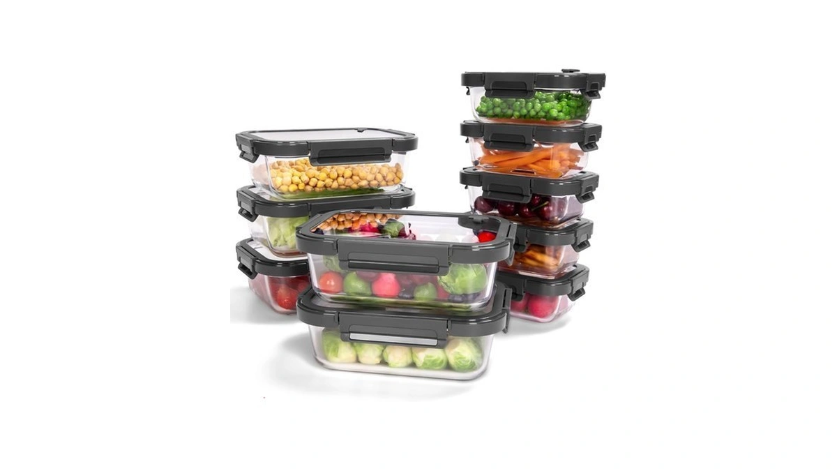 Borohouse 10-pack Glass Food Storage Containers With Tempered Glass Lids
