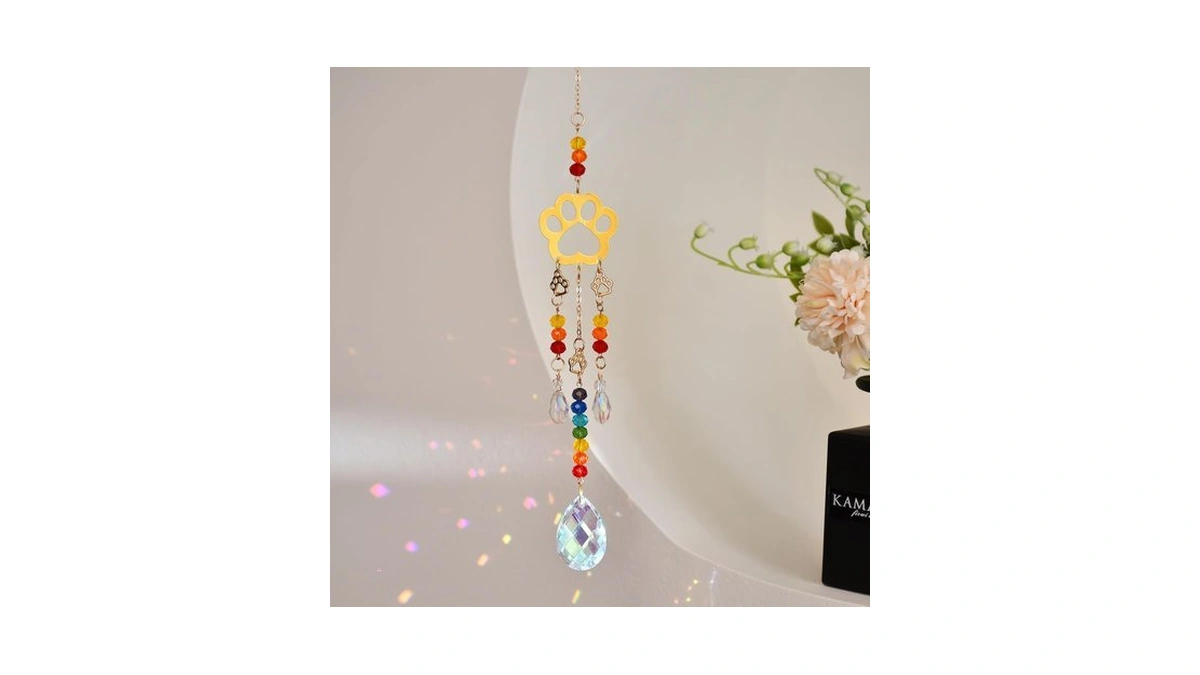 Cat Paw Crystal Suncatcher, Rainbow Maker, Pet Lover Gift