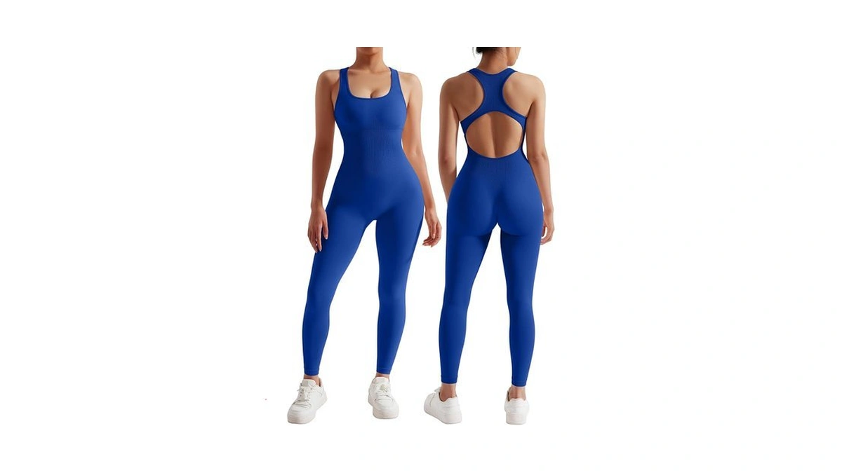 Rxrxcoco Women Backless One Piece Jumpsuits Sleeveless Scoop Neck Bodycon