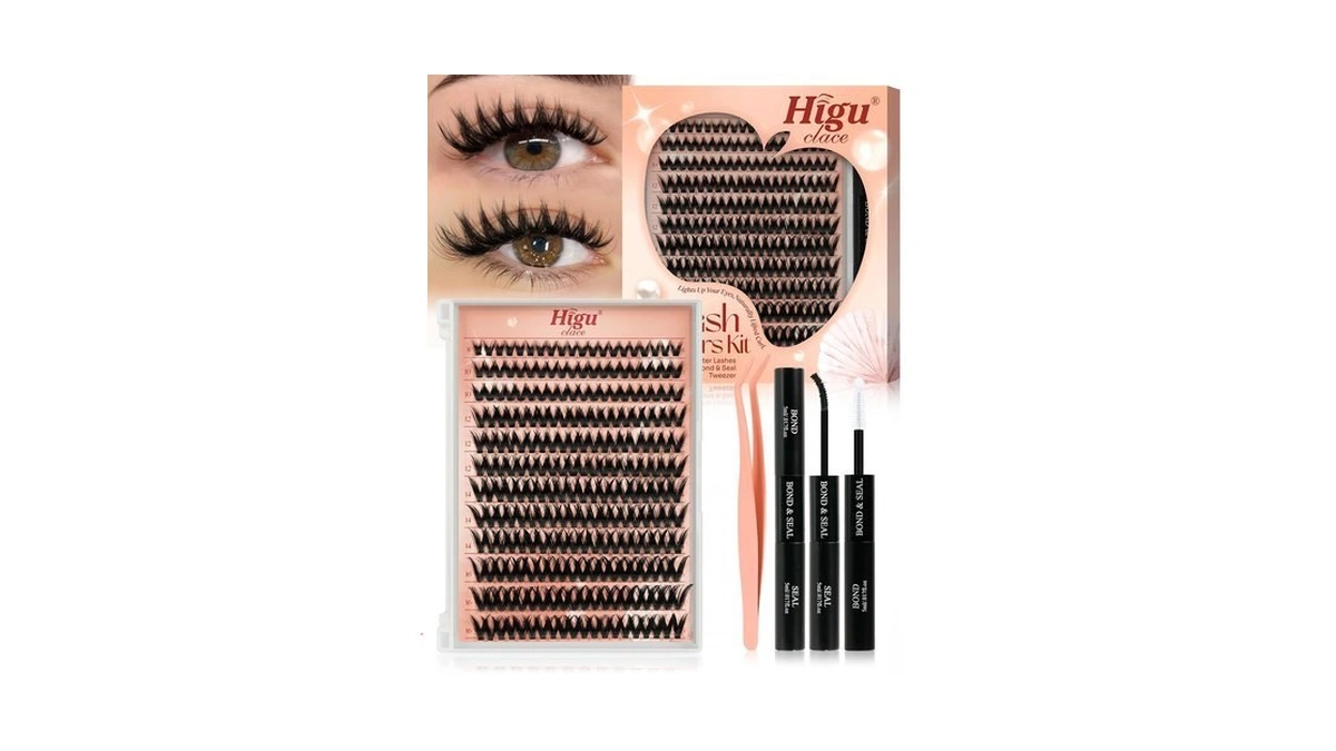 Higu Clace Lash Clusters Kit 240pcs C Curl Natural Lash