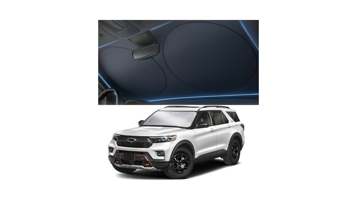 Autovir Windshield Sun Shade, Foldable Car Window Shades, 280t Visor