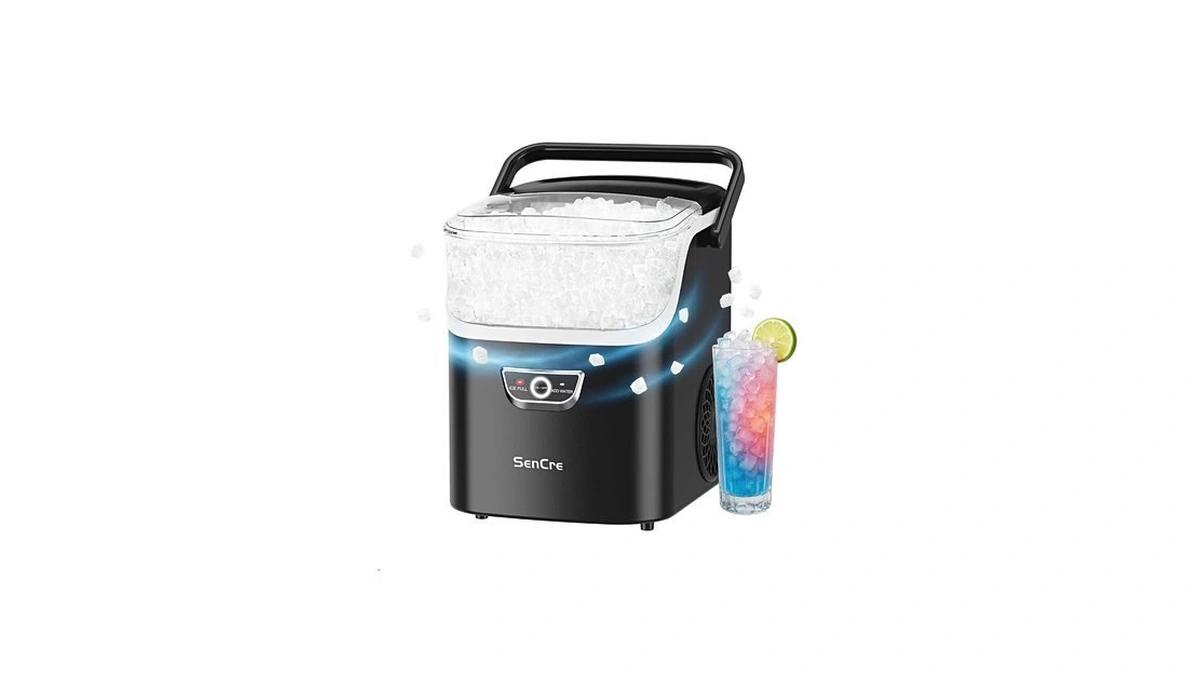 Sencre Nugget Ice Maker With Handle, 40lbs/day Countertop Ice Maker