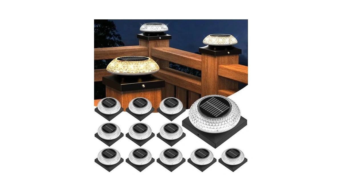 Hiromeco 4x4 Solar Post Cap Lights 12 Pack: Fence Post