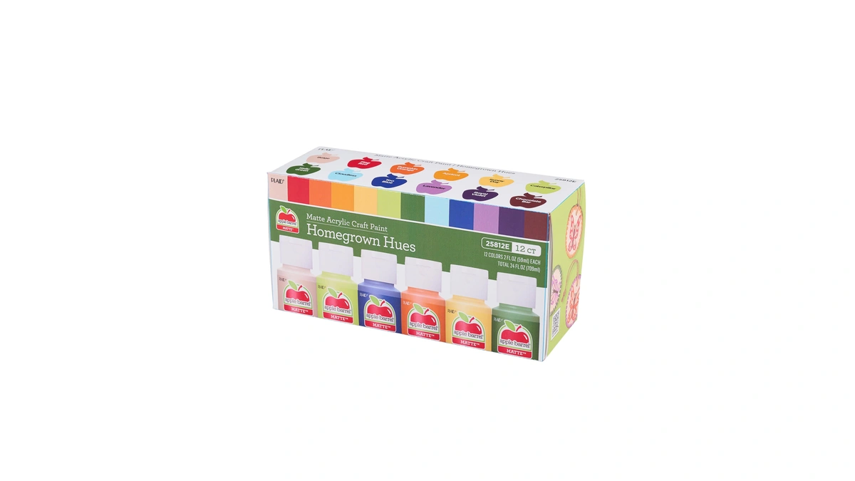 Apple Barrel Acrylic Craft Paint Set, Homegrown Hues, Includes 12
