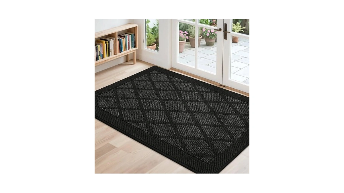 Cosy Homeer Non-slip Door Mat 32"x48",entryway Rugs Low Profile,black