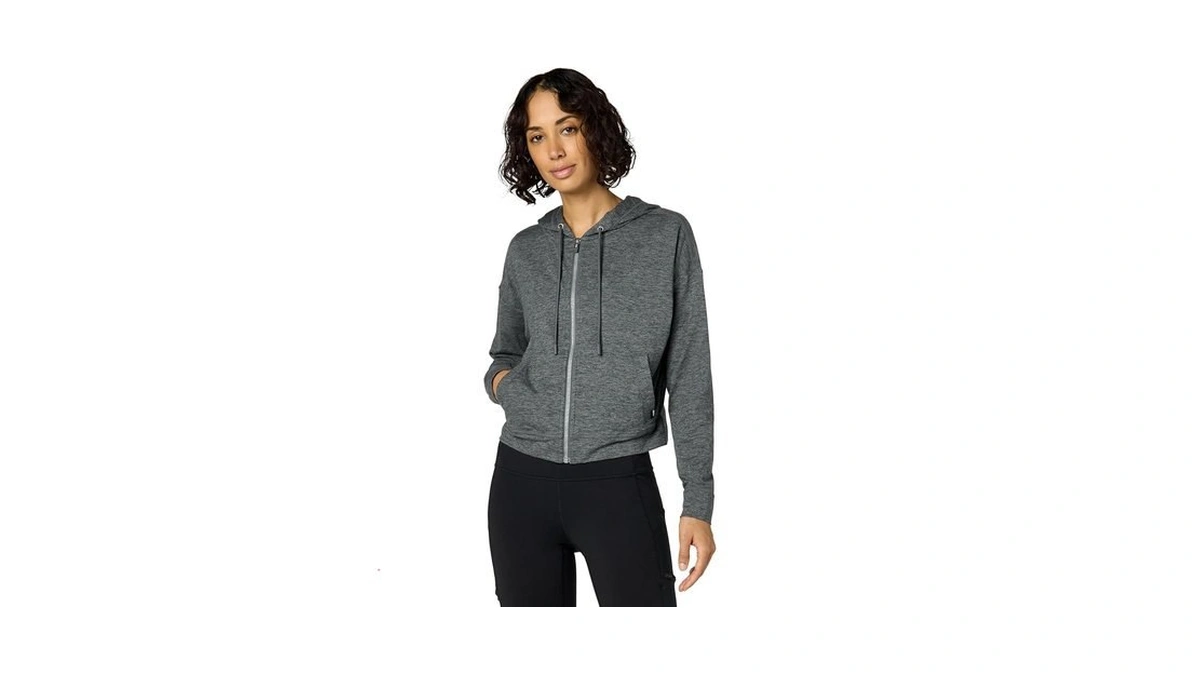 Dkny Women's Spacedye Full Zip, Black, Medium