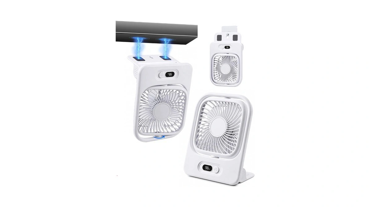 Scenein Small Wall Mount Usb Fan With Magnetic Base For