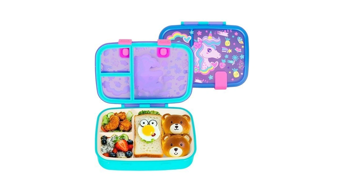 Cute Cartoon Bento Lunch Box For Kids, 800ml/27oz Bpa-free Leak-proof