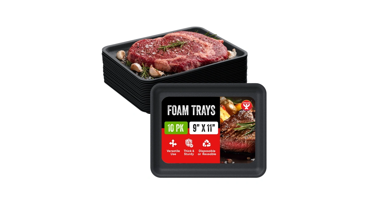 Hygloss Black Foam Trays For Food & Crafts β 9