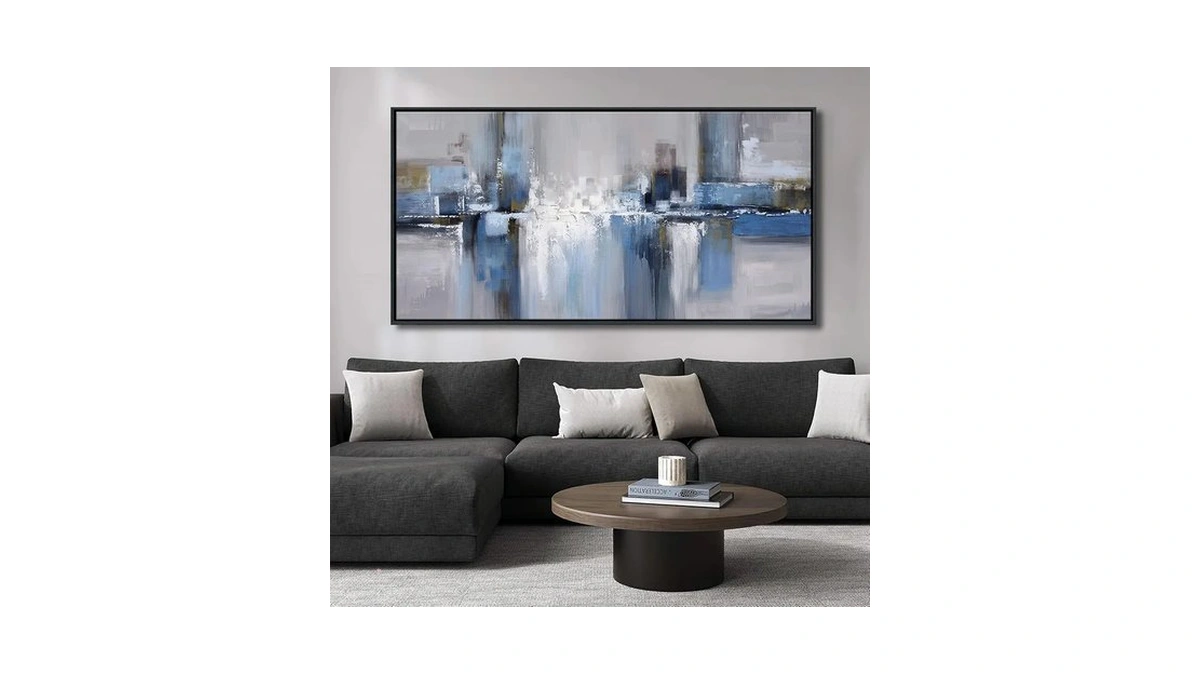Mofutinpo Abstract Canvas Wall Art For Living Room - Blue