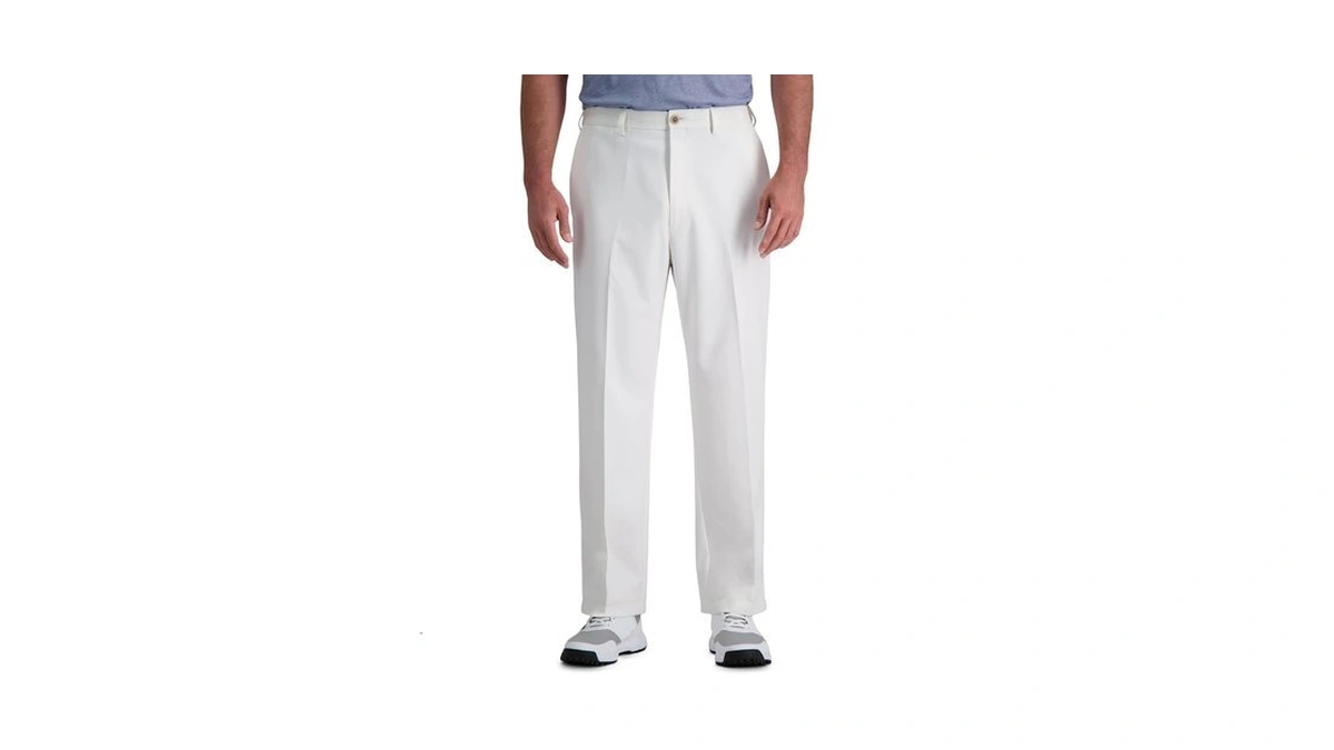 Haggar Men's Classic Fit Cool 18 Pro Golf Pant White