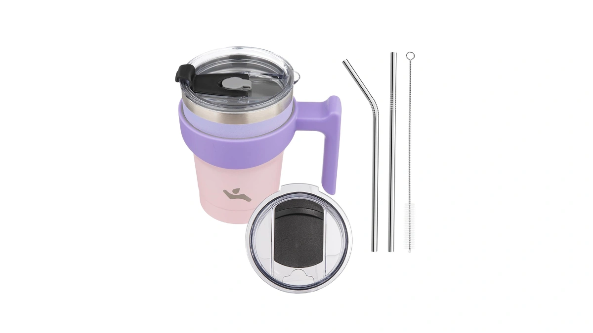 Konokyo 10 Oz Tumbler With Handle And Straw, Insulated Travel