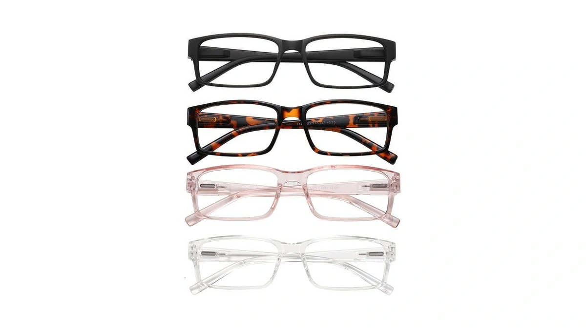Wenlcck Rectangle Reading Glasses For Men And Women Clear Lens