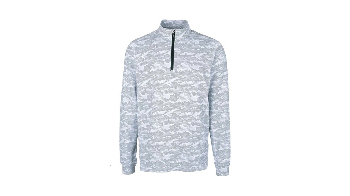 Cutter & Buck Traverse Camo Print Stretch Quarter Zip Mens