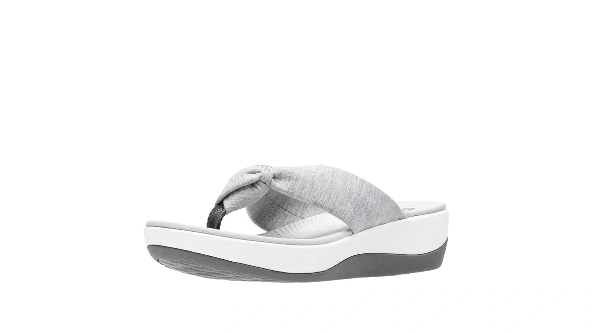 Clarks Women's Arla Glison Flip Flop, Grey Heather Fabric, 11