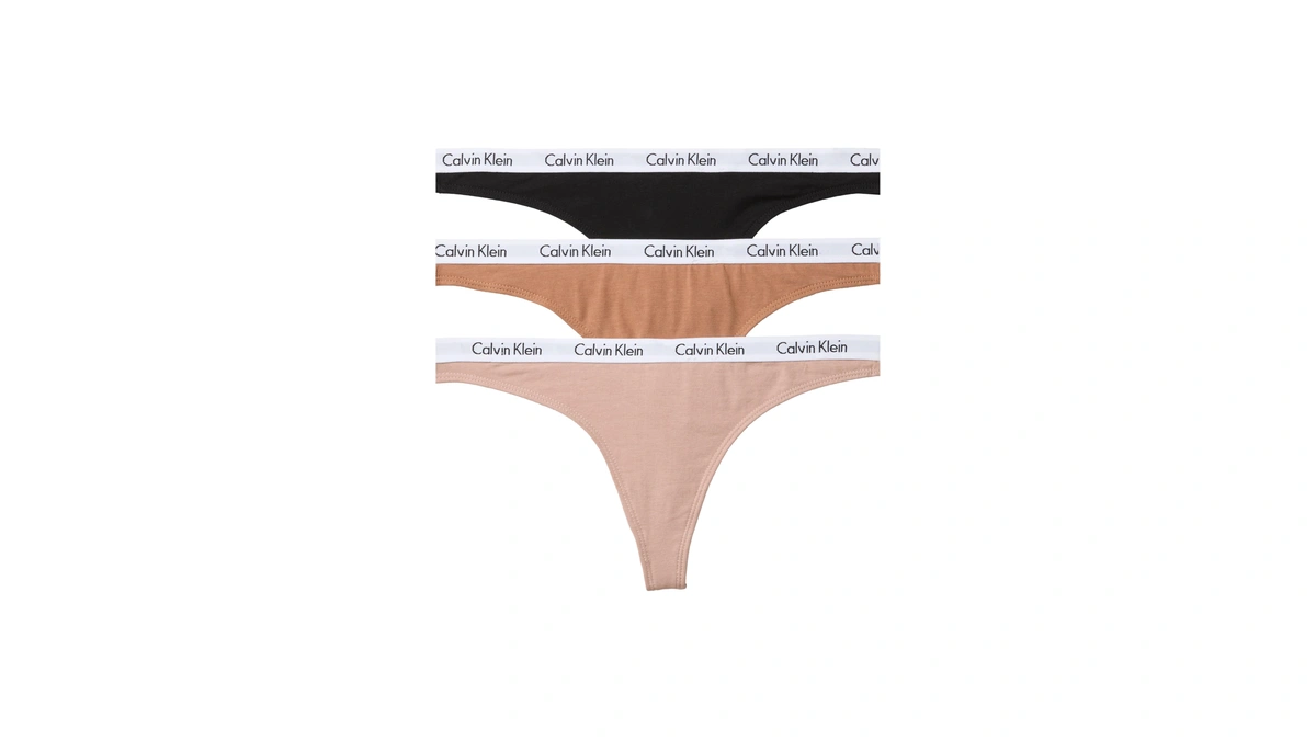 Calvin Klein Carousel Logo Cotton Stretch Thong Panties, 3 Pack