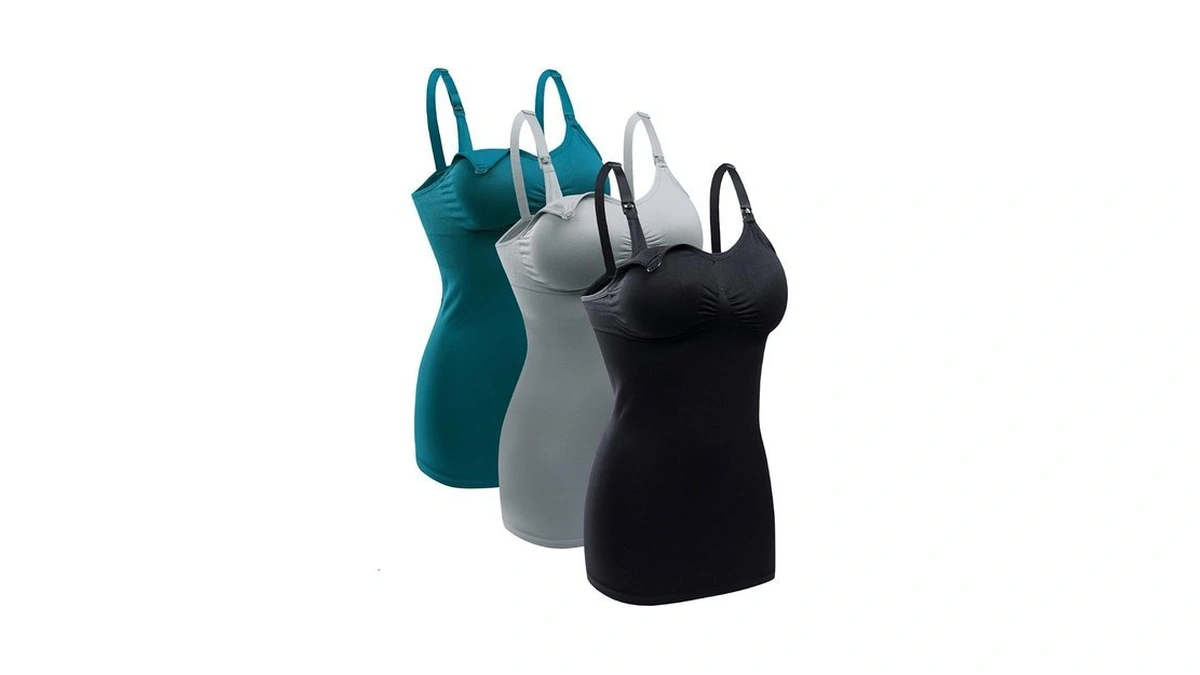 Womens Nursing Tank Tops Built In Bra For Breastfeeding Maternity
