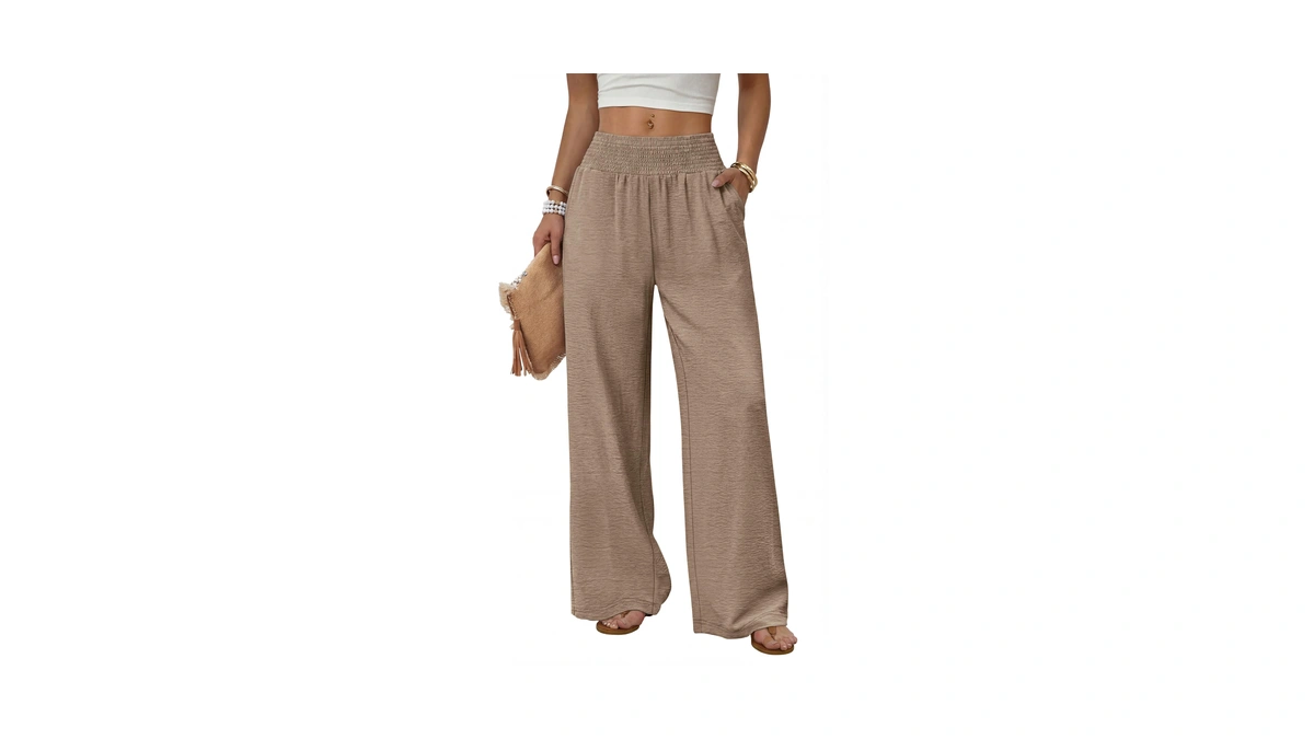 Sampeel Wide Leg Linen Pants Woman Palazzo Trousers For Women