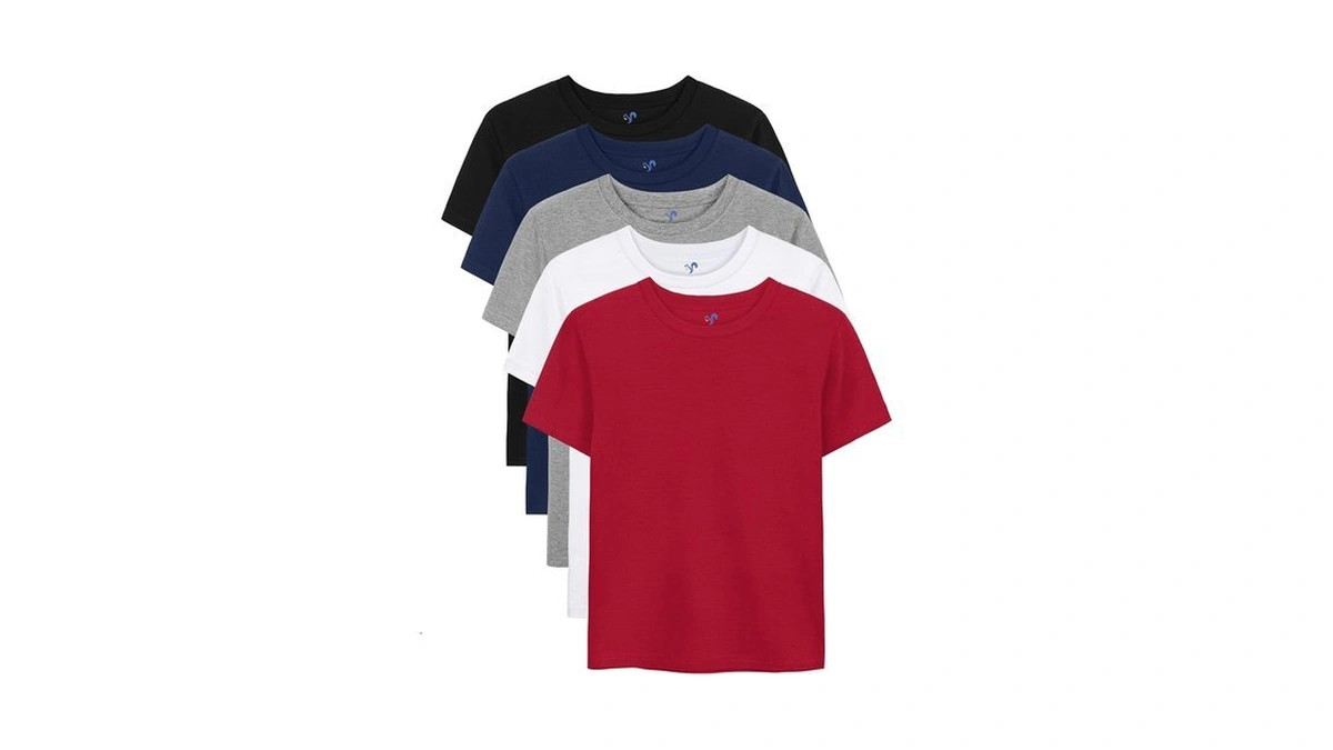 5 Pack Boys Shirts Short Sleeve T-shirts Cotton Tshirts Toddler