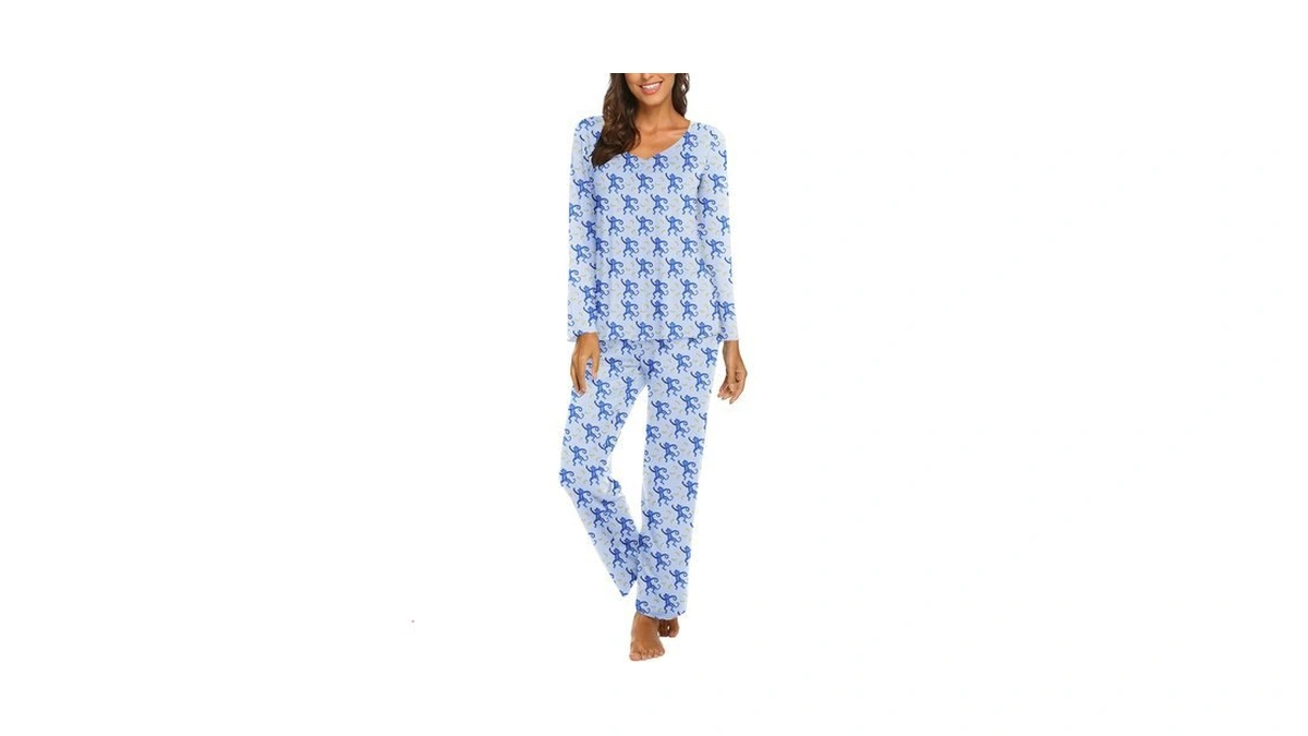 Ekouaer Pajamas For Women Set Long Sleeve Pleated Top And