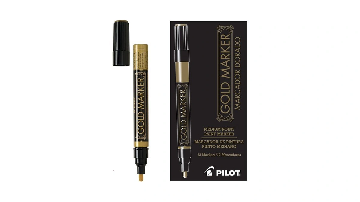 Pilot Extra Fine Point Permanent Markers, Marker Pens, Gold Ink,