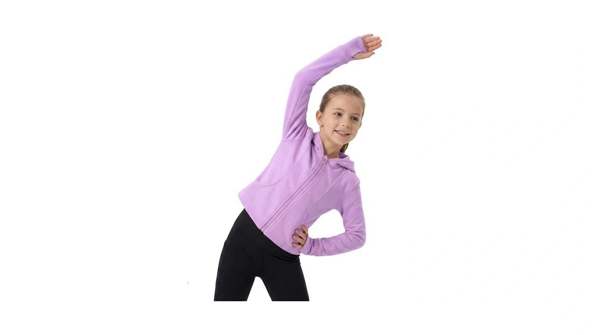Welaken Girls Zip-up Hoodie Sweatshirt Lightweight Athletic Hoodie Top