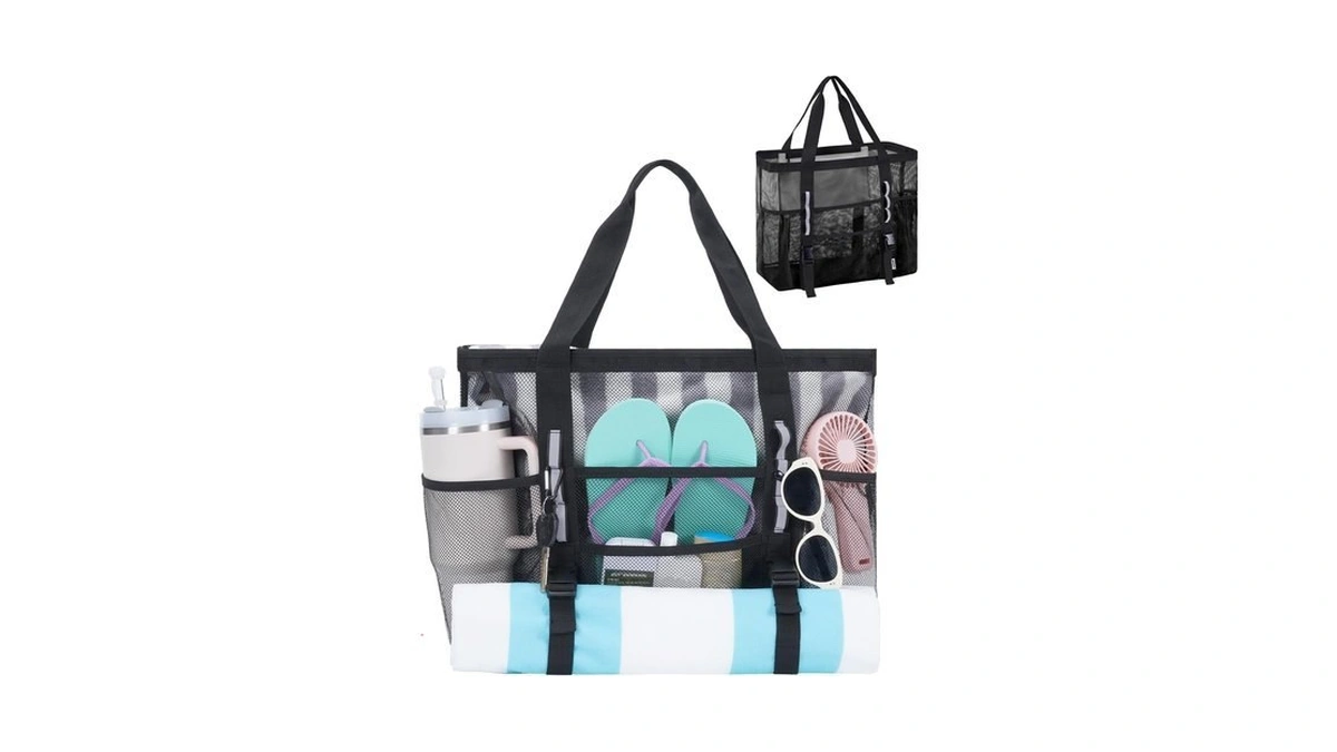 Wandf Mesh Beach Bag For Women Family Pool
