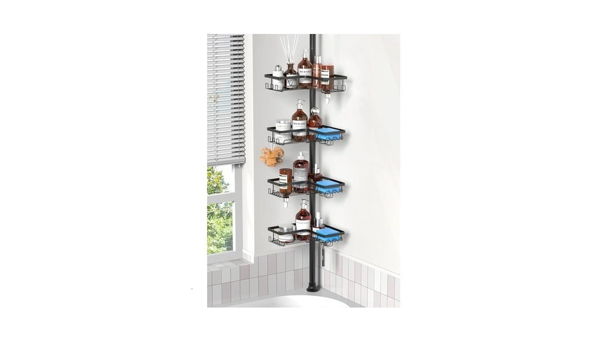 Zunto Shower Caddy Corner For Bathroom Tensio...