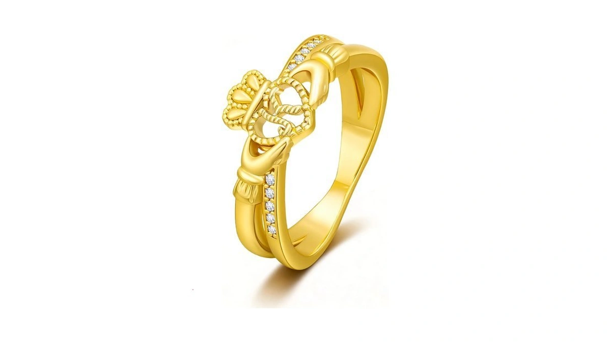 Kynox Gold Initial Crown Rings For Women Non Tarnish 14k
