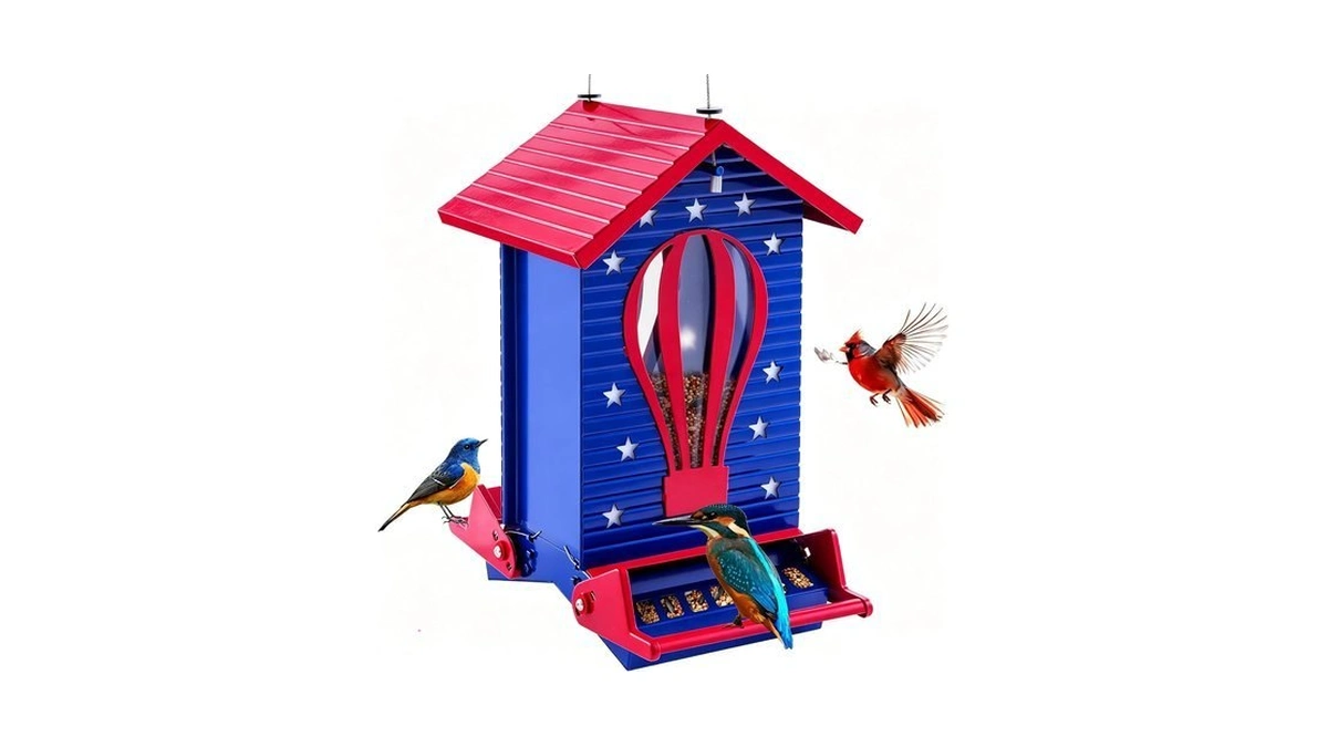 Skaithee Squirrel Proof Bird Feeders For Outdoors, Metal, 5 Lb