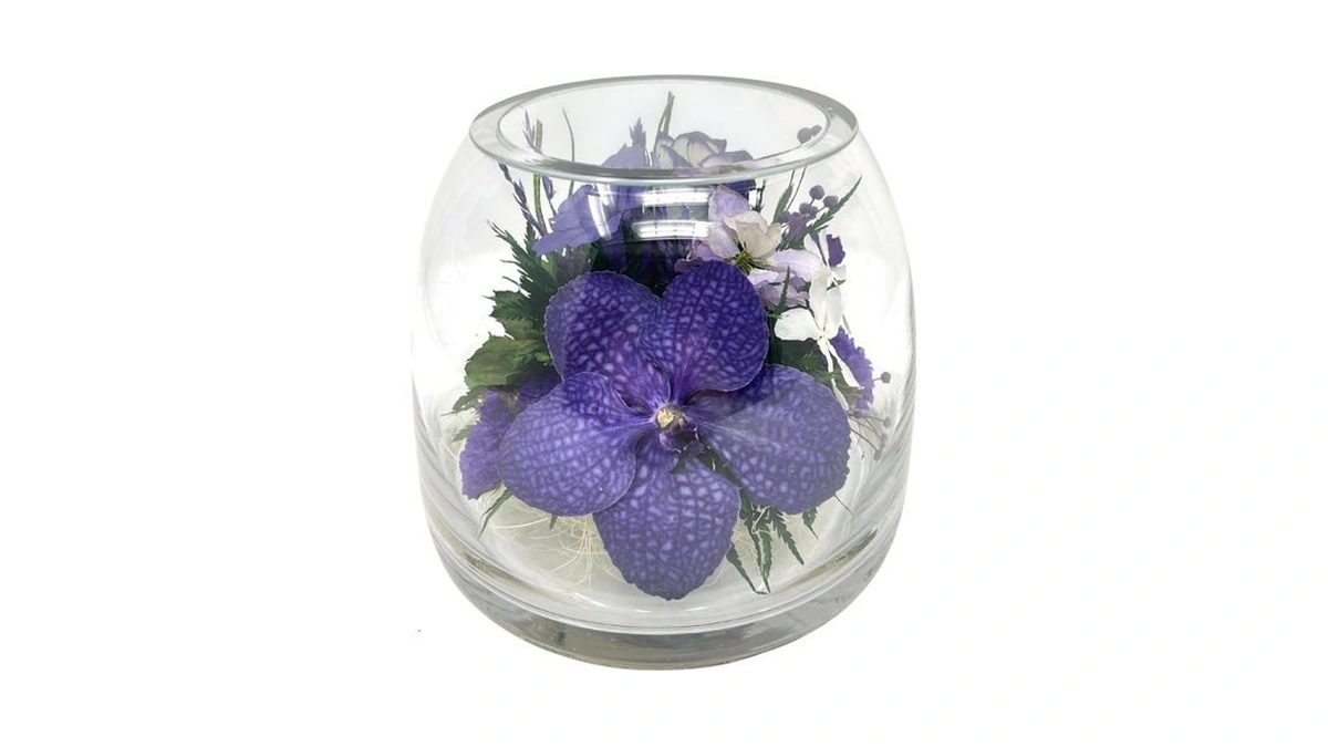 Fiora Flower Elegant Orchid Arrangement In Glass Vase | Preserved