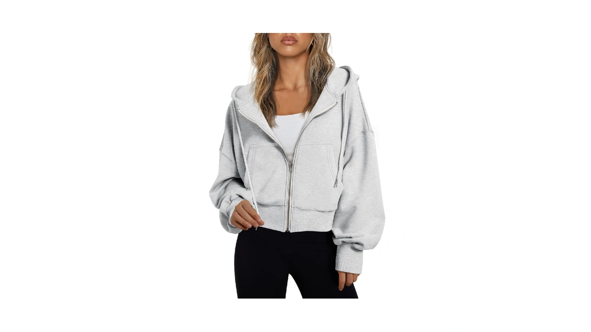 Trendy Queen Womens Zip Up Hoodies Cropped Jackets Fall Outfits
