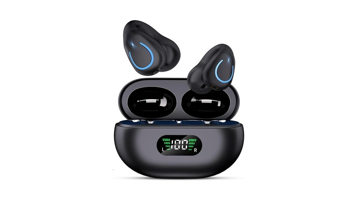 Buabmeq Comfort Clip On Earbuds, Bluetooth 6.1 Open Ear Bone