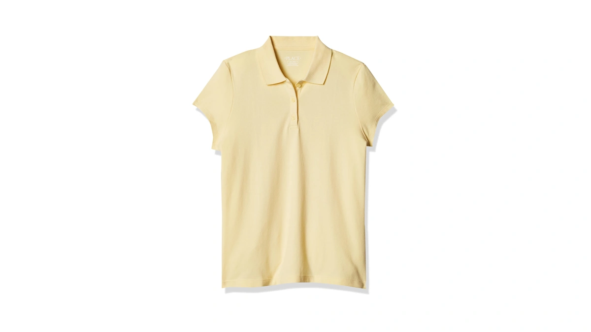 The Children's Place Girls Uniform Pique Polo Shirt, Pale Sun,