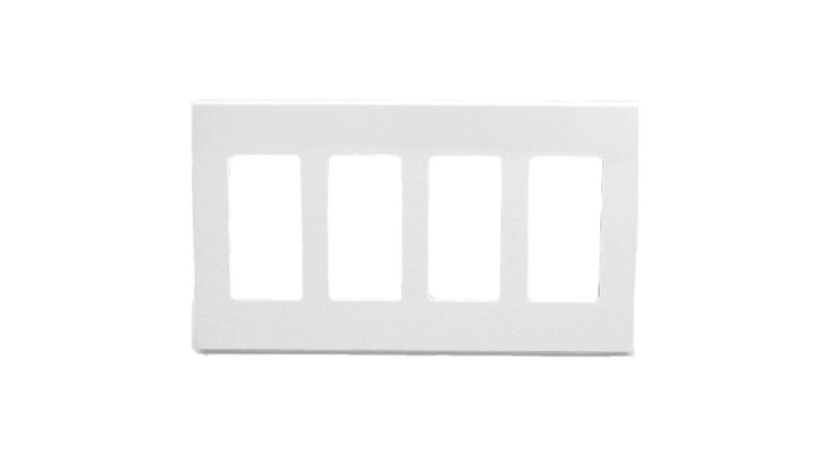 Leviton 4-gang Decora Plus Wallplate Screwless Snap-on Mount, 80312-sw, White