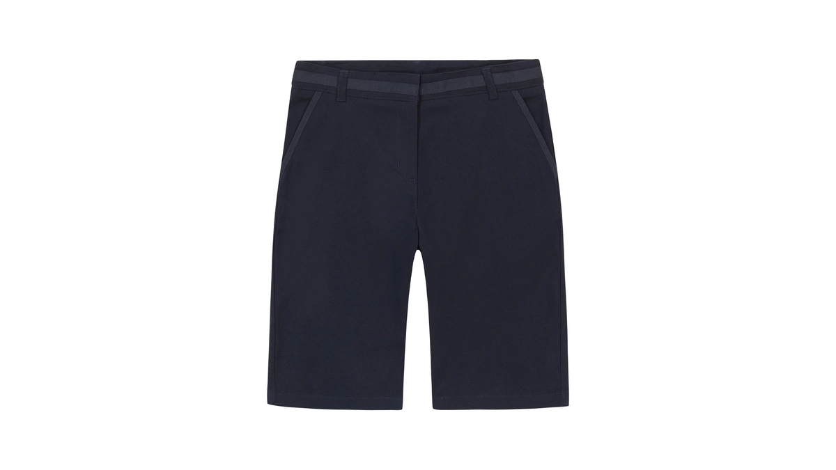 Nautica Girls' School Uniform Skinny Twill Bermuda Short, Navy, 10