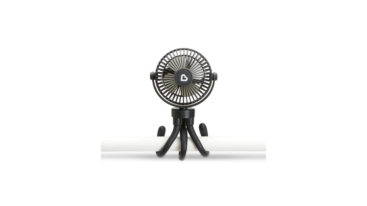 Munchkin Stroller Fan, 4 Speed, Black With Multicolored Led Lights